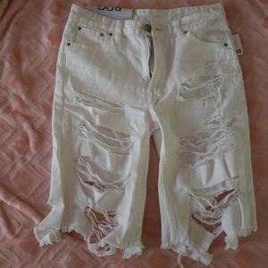 White distressed  shorts